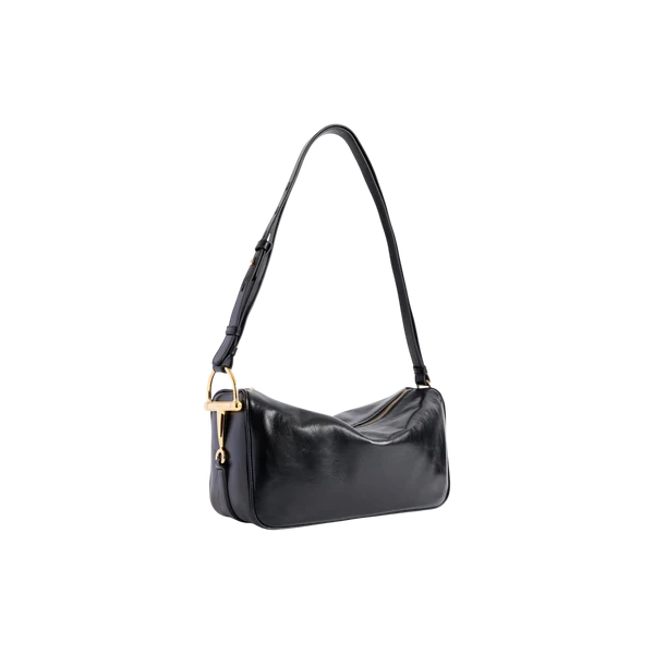 Gucci Half Horsebit medium shoulder bag in black leather