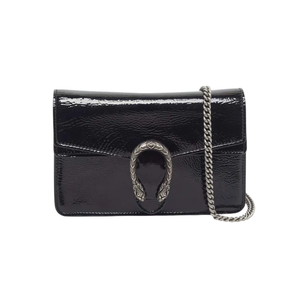 Gucci Dionysus Mini Black Patent Leather Shoulder Bag