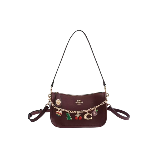 Coach Red Charm Chain Shoulder Bag