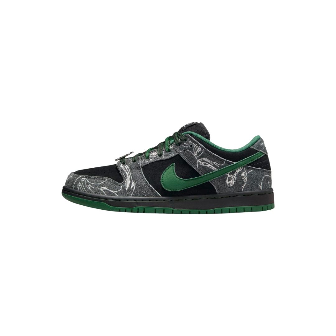 Nike x There Skateboard SB Dunk Low Pro 'Anthracite Gorge Green'