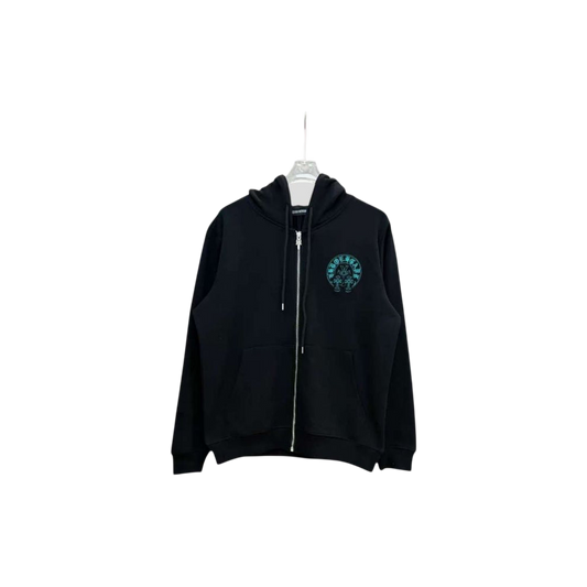 Chrome Hearts Horseshoe Floral Zip Up Hoodie