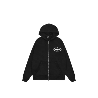 corteiz zip up black