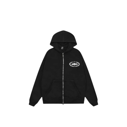 corteiz zip up black