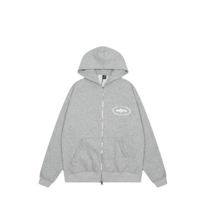 corteiz zip up grey
