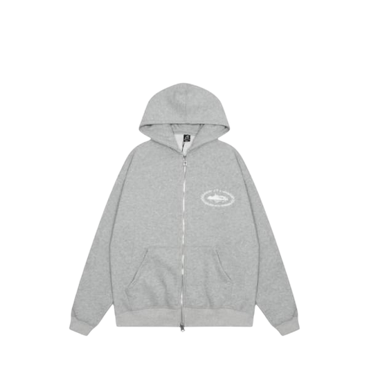 corteiz zip up grey