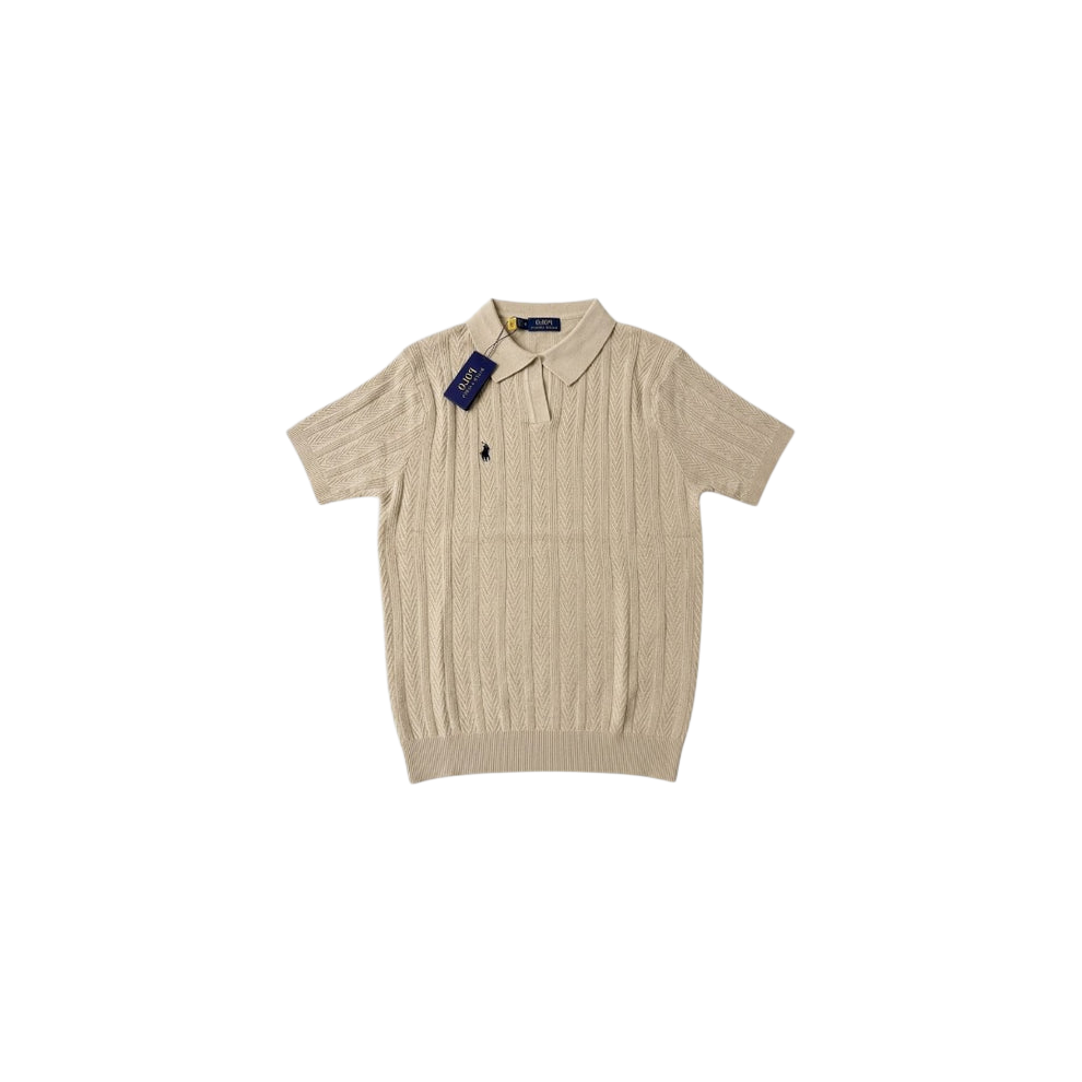 Polo Ralph Lauren Cropped cable-knit Polo Shirt Khaki