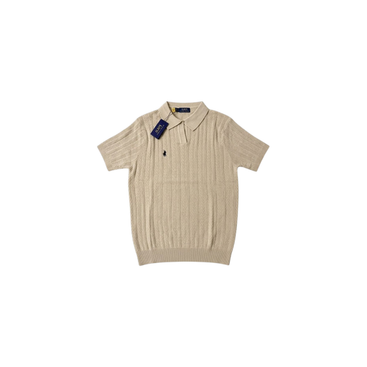Polo Ralph Lauren Cropped cable-knit Polo Shirt Khaki