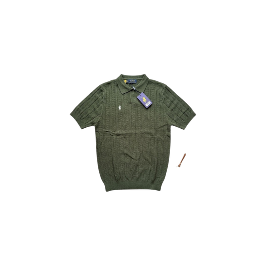 Polo Ralph Lauren Cropped cable-knit Polo Shirt Green