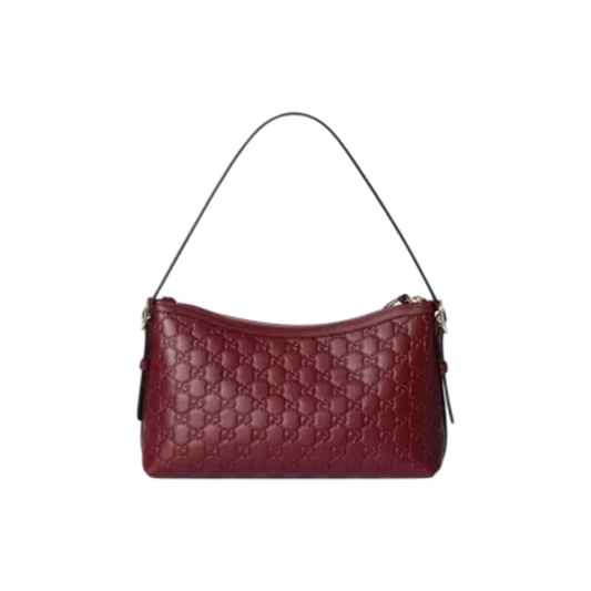 Gucci Burgundy Small GG Emblem Shoulder Bag