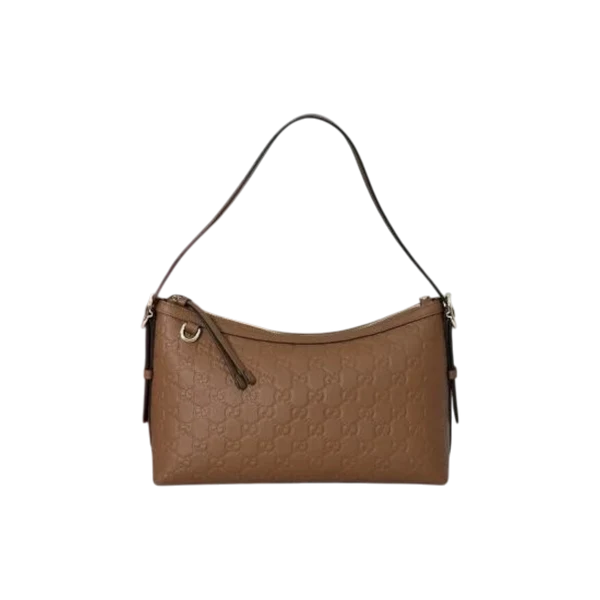 Gucci GG Emblem Medium Shoulder Bag in Brown