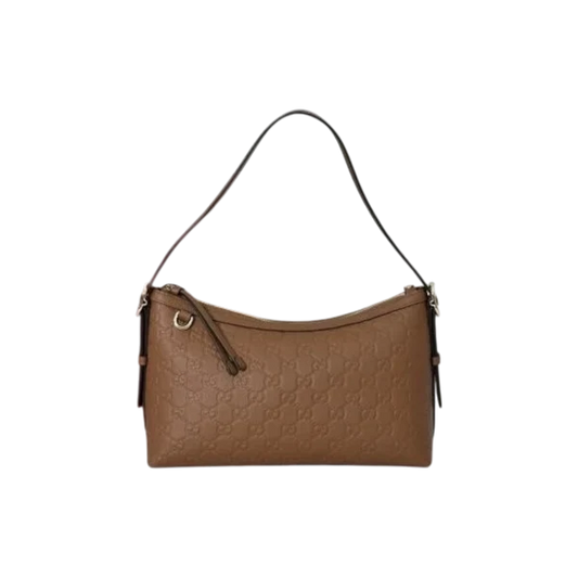 Gucci GG Emblem Medium Shoulder Bag in Brown