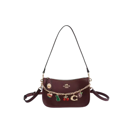 Coach Red Charm Chain Shoulder Bag