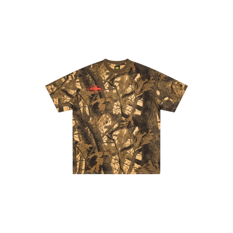 Corteiz Island Puff Print Tee Forest Camo