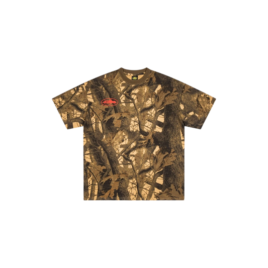 Corteiz Island Puff Print Tee Forest Camo