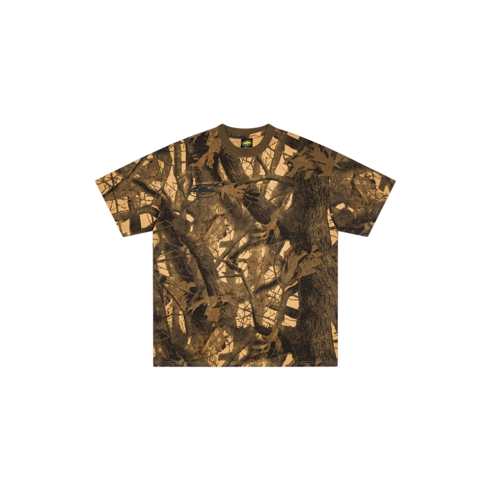 Corteiz Island Puff Print Tee Forest Camo