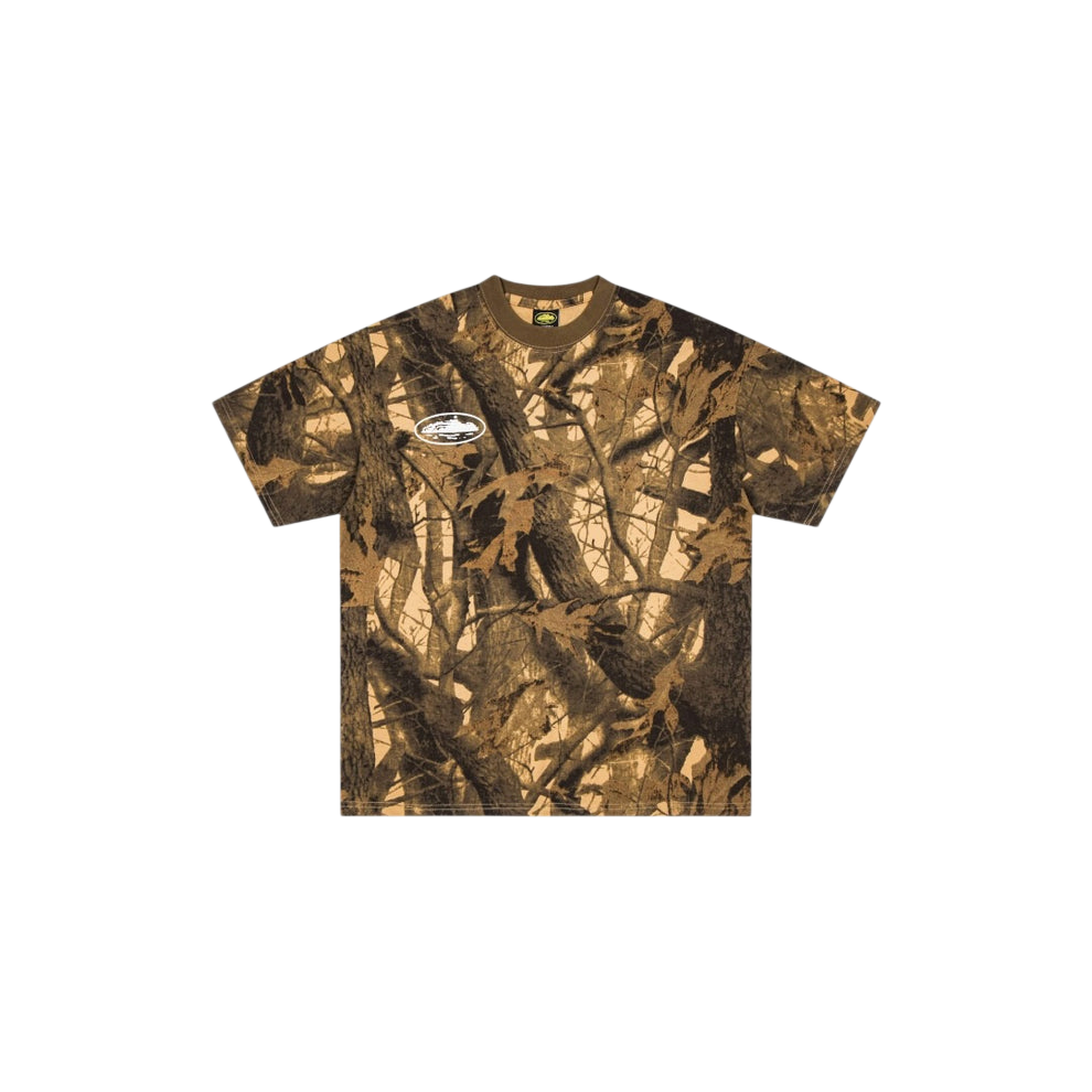 Corteiz Island Puff Print Tee Forest Camo
