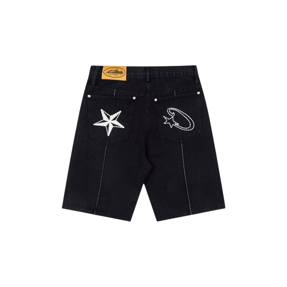 Corteiz C-Star Denim Shorts 'Black'