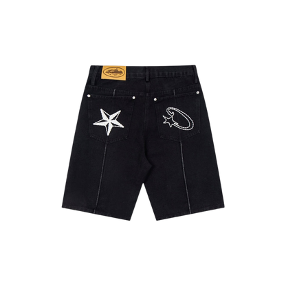Corteiz C-Star Denim Shorts 'Black'