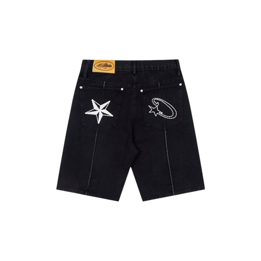 Corteiz C-Star Denim Shorts 'Black'