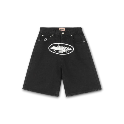 Corteiz Alcatraz Denim Shorts Washed