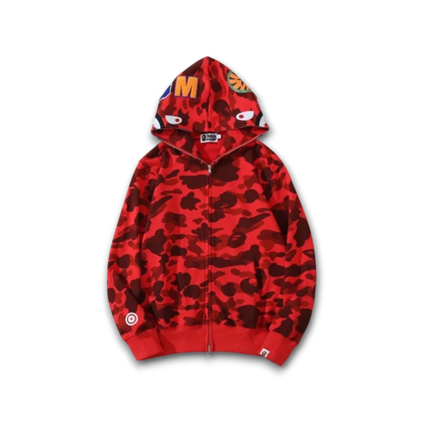 A Bathing Ape BAPE Shark Red Camo Hoodie