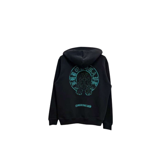 Chrome Hearts Horseshoe Floral Zip Up Hoodie